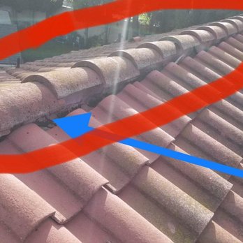 Superior Roofing Systems - Sagging tiles under top row - Roofing Near Me - Anaheim, California Superior Roofing Systems - Sagging tiles under top row - Roofing Near Me - Anaheim, California