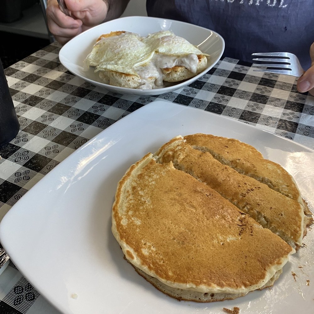 Sausage Biscuits & Gravy with eggs AND 1 pancake