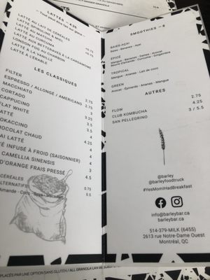 Menu photo 3 Barley Montreal, QC Menu photo 3 Barley Montreal, QC