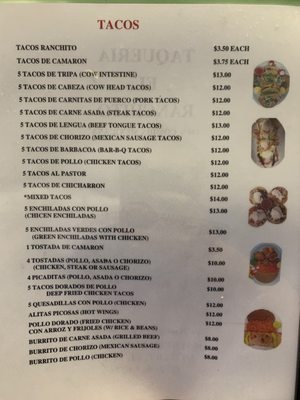 Menu photo 3 Taqueria El Ranchito Stuart, FL