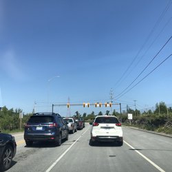 Little Current Swing Bridge - Queued to cross the swing bridge