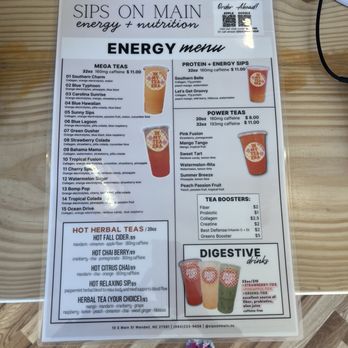 Sips on Main - Tea Menu - Juice Bars & Smoothies Near Me - Wendell, North Carolina Sips on Main - Tea Menu - Juice Bars & Smoothies Near Me - Wendell, North Carolina