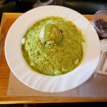 Manoa Bakery Cafe - Green tea bingsoo with red bean ($12) - Coffee & Tea Near Me - Annandale, Virginia Manoa Bakery Cafe - Green tea bingsoo with red bean ($12) - Coffee & Tea Near Me - Annandale, Virginia
