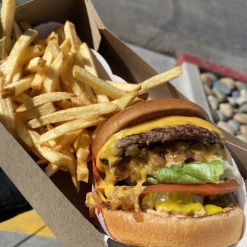 In-N-Out Burger - Double-Double (Animal Style) and Regular Fries - Burgers Near Me - Santa Nella, California