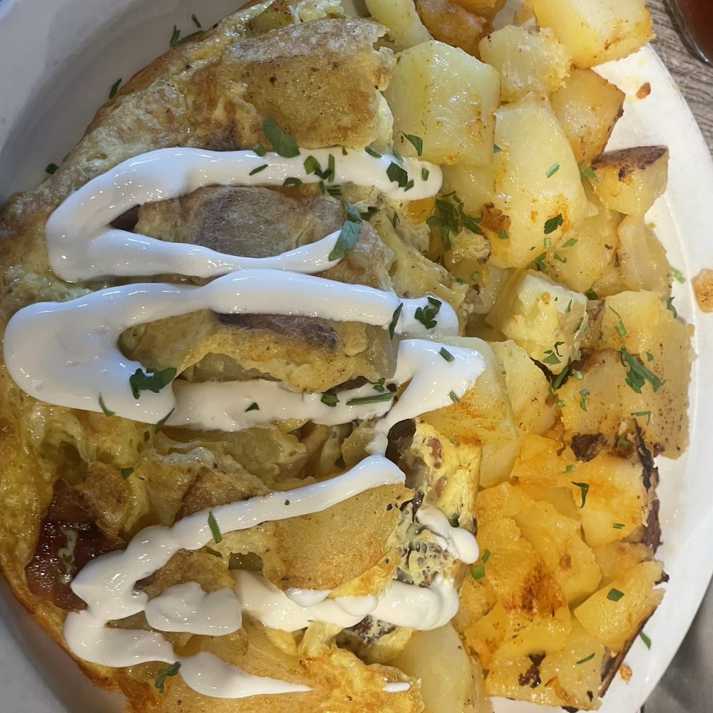 Brownstone Pancake Factory - Loaded Baked Potato Omelette - Desserts Near Me - Brick Township, New Jersey Brownstone Pancake Factory - Loaded Baked Potato Omelette - Desserts Near Me - Brick Township, New Jersey