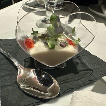 Bellamy's Restaurant - Amuse bouche- cauliflower mousse with caviar - New American Near Me - Escondido, California Bellamy's Restaurant - Amuse bouche- cauliflower mousse with caviar - New American Near Me - Escondido, California