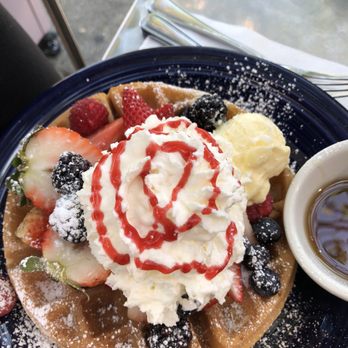 Eight AM - Waffle with fresh fruit - New American Near Me - San Francisco, California Eight AM - Waffle with fresh fruit - New American Near Me - San Francisco, California