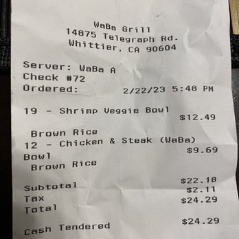 WaBa Grill - Today recipe 2/22/2023 - Fast Food Near Me - La Mirada, California WaBa Grill - Today recipe 2/22/2023 - Fast Food Near Me - La Mirada, California