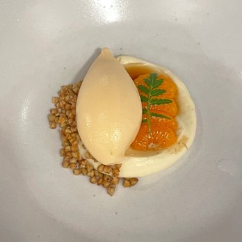 Audrey - citrus dessert with toasted buckwheat - American Near Me - Nashville, Tennessee Audrey - citrus dessert with toasted buckwheat - American Near Me - Nashville, Tennessee