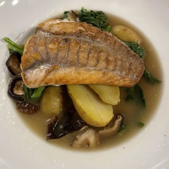 Town Meeting Bistro - Monk fish, fingerlings, broccolini & shiitake mushrooms - New American Near Me - Lexington, Massachusetts