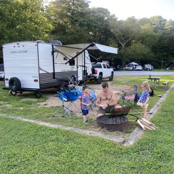 Kiptopeke State Park - Our campsite in the "C" circle. Very spacious with full hookups. - Beaches Near Me - Cape Charles, Virginia Kiptopeke State Park - Our campsite in the "C" circle. Very spacious with full hookups. - Beaches Near Me - Cape Charles, Virginia