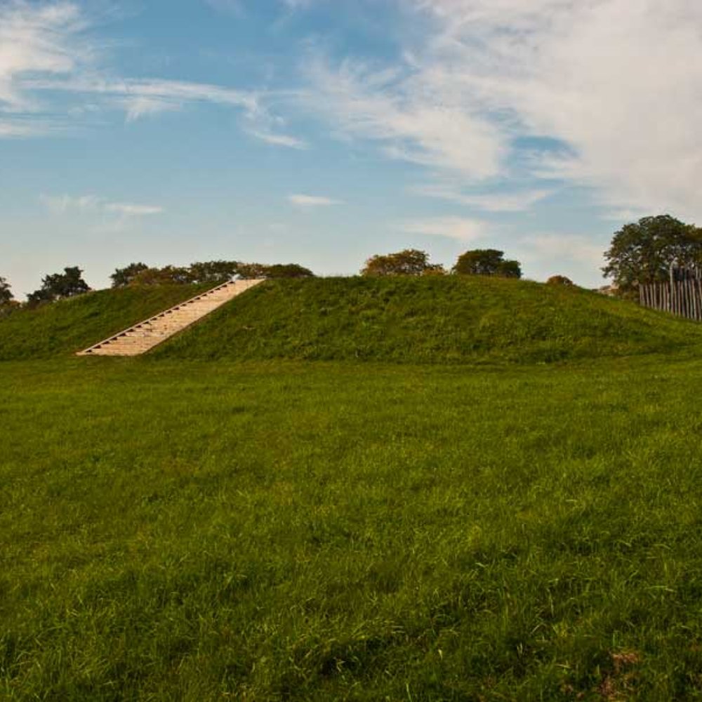 Aztalan State Park - Reconstructed northwest platform mound and part of stockade, viewed from the east - Parks Near Me - Jefferson, Wisconsin Aztalan State Park - Reconstructed northwest platform mound and part of stockade, viewed from the east - Parks Near Me - Jefferson, Wisconsin