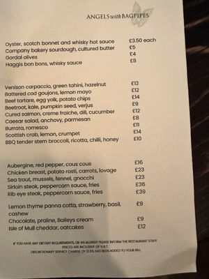 Menu photo 1 Angels with Bagpipes Edinburgh, EDH