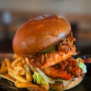 CLOCK Restoration - The Original Fried Chicken Sammy w fries! - Cocktail Bars Near Me - Baltimore, Maryland