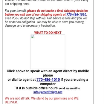 AmeriFreight Car Shipping - Original quote - Vehicle Shipping Near Me - Tyrone, Georgia