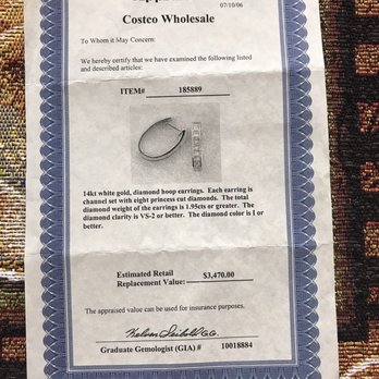 MikWhit-S Movers - Stolen - Channel Set, Princess cut Earrings with eight diamonds per hoop - Movers Near Me