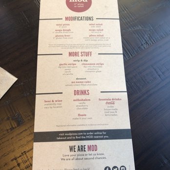 MOD Pizza - Menu - Fast Food Near Me - Rancho Cucamonga, California