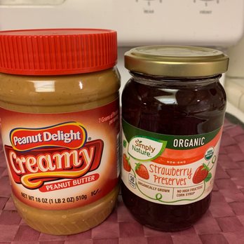 ALDI - One Peanut Delight Creamy Peanut Butter and one Organic Strawberry Preserves. - Grocery Near Me - Oceanside, California ALDI - One Peanut Delight Creamy Peanut Butter and one Organic Strawberry Preserves. - Grocery Near Me - Oceanside, California