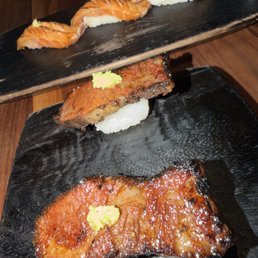 Sake toro, gyutoro nigiri Sake toro, gyutoro nigiri