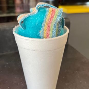 Happy Donuts - Blueberry snowcone with sour stripes - Donuts Near Me - Lake Charles, Louisiana Happy Donuts - Blueberry snowcone with sour stripes - Donuts Near Me - Lake Charles, Louisiana