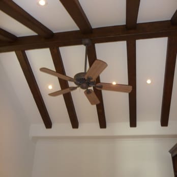 Vaulted Ceiling 45 Degree Recessed Lights And Fan Yelp