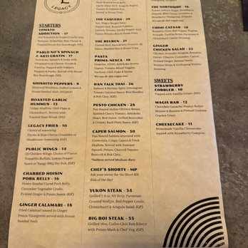 PUBlic Legacy - MENU as of JULY 2025 - Cocktail Bars Near Me - Orange, California
