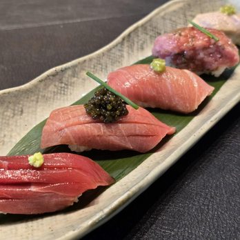 WAKABA - Bluefin Tuna Sushi Sampler (5 different cuts of bluefin tuna) - Izakaya Near Me - Los Angeles, California WAKABA - Bluefin Tuna Sushi Sampler (5 different cuts of bluefin tuna) - Izakaya Near Me - Los Angeles, California
