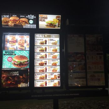 Burger King - Drive thru menu at 9pm--half lit & ridiculous. - Fast Food Near Me - Atlanta, Georgia