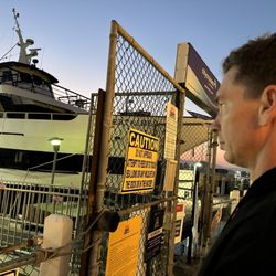 Marina del Rey WaterBus - Waiting in line. Oh the anticipation. A sweatshirt is a must as it gets chilly coasting on the water.