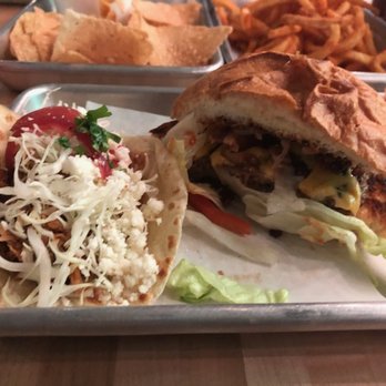 Tejas - Pork taco & 1/2 a burger [sharing is caring] - Mexican Near Me - Dallas, Texas
