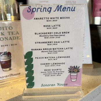 Sonoran House - Spring Menu - Coffee & Tea Near Me - Tucson, Arizona Sonoran House - Spring Menu - Coffee & Tea Near Me - Tucson, Arizona