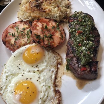 The Perch - Steak with chimmichuri and eggs - Breweries Near Me - Chicago, Illinois
