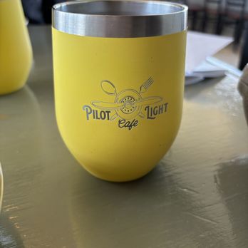 Pilot Light - Water cups with logo. - Breakfast & Brunch Near Me - Half Moon Bay, California