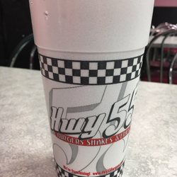 Hwy 55 Burgers Shakes & Fries - Starting off with an ice cold Dr. Pepper!!!