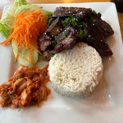 The Crab Hut - Korean BBQ with kimchi and rice