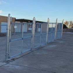 Integrity Fencing & Supply - Commercial chain link with 4 double drive gates, with 4inch terminal posts.  #Securityperimeterfence.