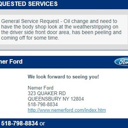 It appears the service techs at Nemer Ford just can't seem to figure out when work needs doing. It appears the service techs at Nemer Ford just can't seem to figure out when work needs doing.