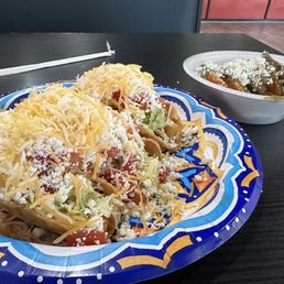 Fried chicken tacos. & chilaquiles Fried chicken tacos. & chilaquiles