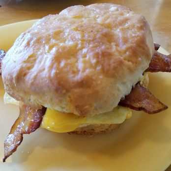 Stack'em High Pancakes & So Forth - Monster breakfast biscuit--so buttery and rich, every bite was precious. - Pancakes Near Me - Kill Devil Hills, North Carolina
