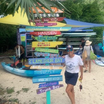 Paddle-In Tiki Bar - St. John Mile Marker sign at Mayo Bay - Tiki Bars Near Me Paddle-In Tiki Bar - St. John Mile Marker sign at Mayo Bay - Tiki Bars Near Me