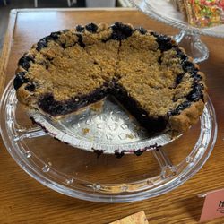 Delicious blueberry pie by the slice
