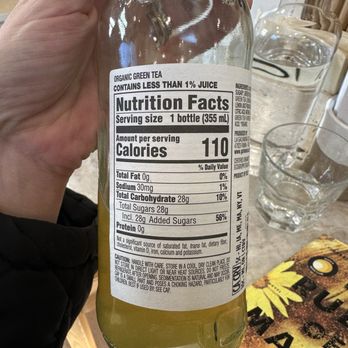 Sora - Green iced tea with lemon - bottled, not fresh!! Has a lot of sugar FYI, which I wasn't expecting - Sushi Bars Near Me - Los Angeles, California Sora - Green iced tea with lemon - bottled, not fresh!! Has a lot of sugar FYI, which I wasn't expecting - Sushi Bars Near Me - Los Angeles, California