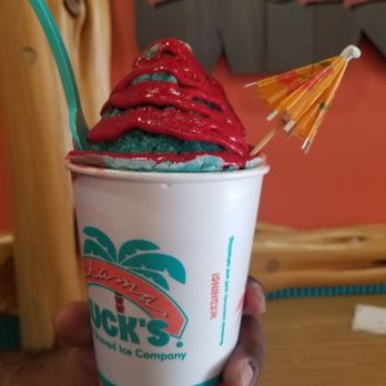 Bahama Buck's - Redlands - My freinds snowcone with sour patch sauce - Desserts Near Me - Redlands, California