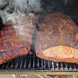 Bonner Farms Beef & Market - Beef ribs and brisket on the smoker was delightful.