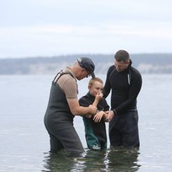 Dungeness Community Church - Baptism in Sequim Bay with Dungeness Community Church.