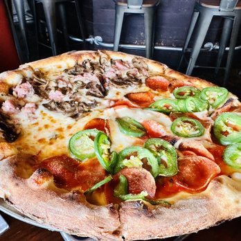 The Privateer Coal Fire Pizza - Half Fennel Sausage & Garlic Mushroom Half Pepperoni & Jalapeño - Pizza Near Me - Oceanside, California The Privateer Coal Fire Pizza - Half Fennel Sausage & Garlic Mushroom Half Pepperoni & Jalapeño - Pizza Near Me - Oceanside, California