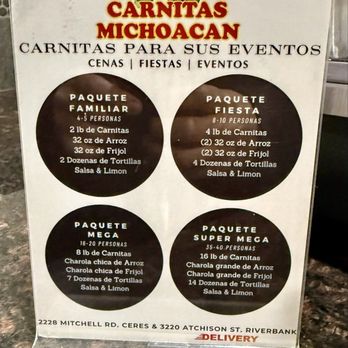 Carnitas Michoacan - Catering Options - Mexican Near Me - Riverbank, California