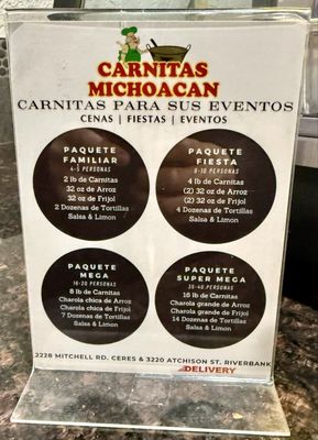 Menu photo 5 Carnitas Michoacan Riverbank, CA