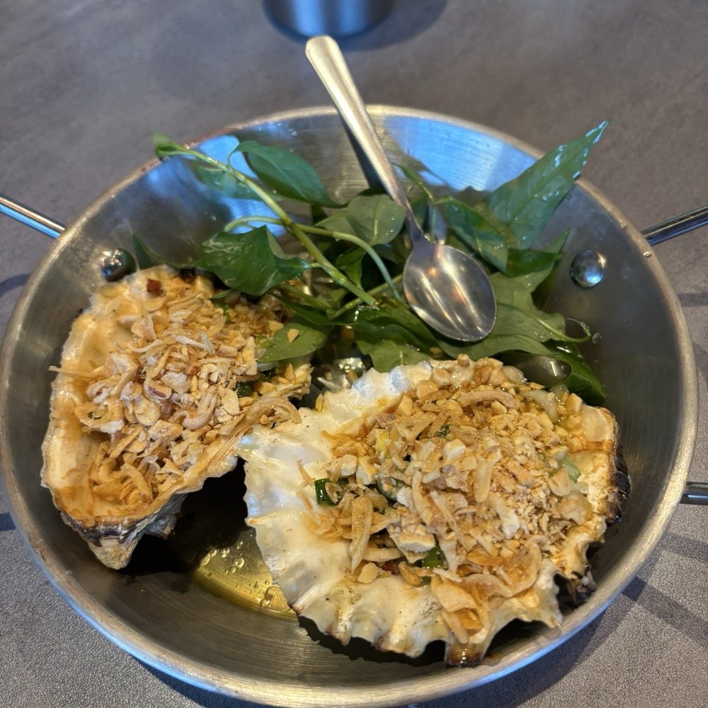 Lai Rai - 8. Grilled Oysters w/Scallion Fish Sauce Hao Nuong Mo Hanh - Vietnamese Near Me - Davie, Florida Lai Rai - 8. Grilled Oysters w/Scallion Fish Sauce Hao Nuong Mo Hanh - Vietnamese Near Me - Davie, Florida