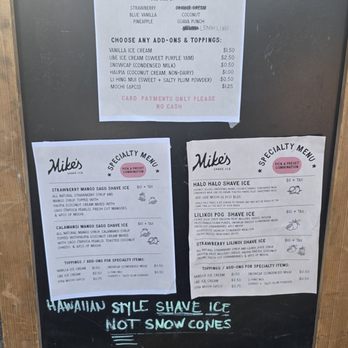 Mike's Shave Ice - Menu - Shaved Ice Near Me Mike's Shave Ice - Menu - Shaved Ice Near Me